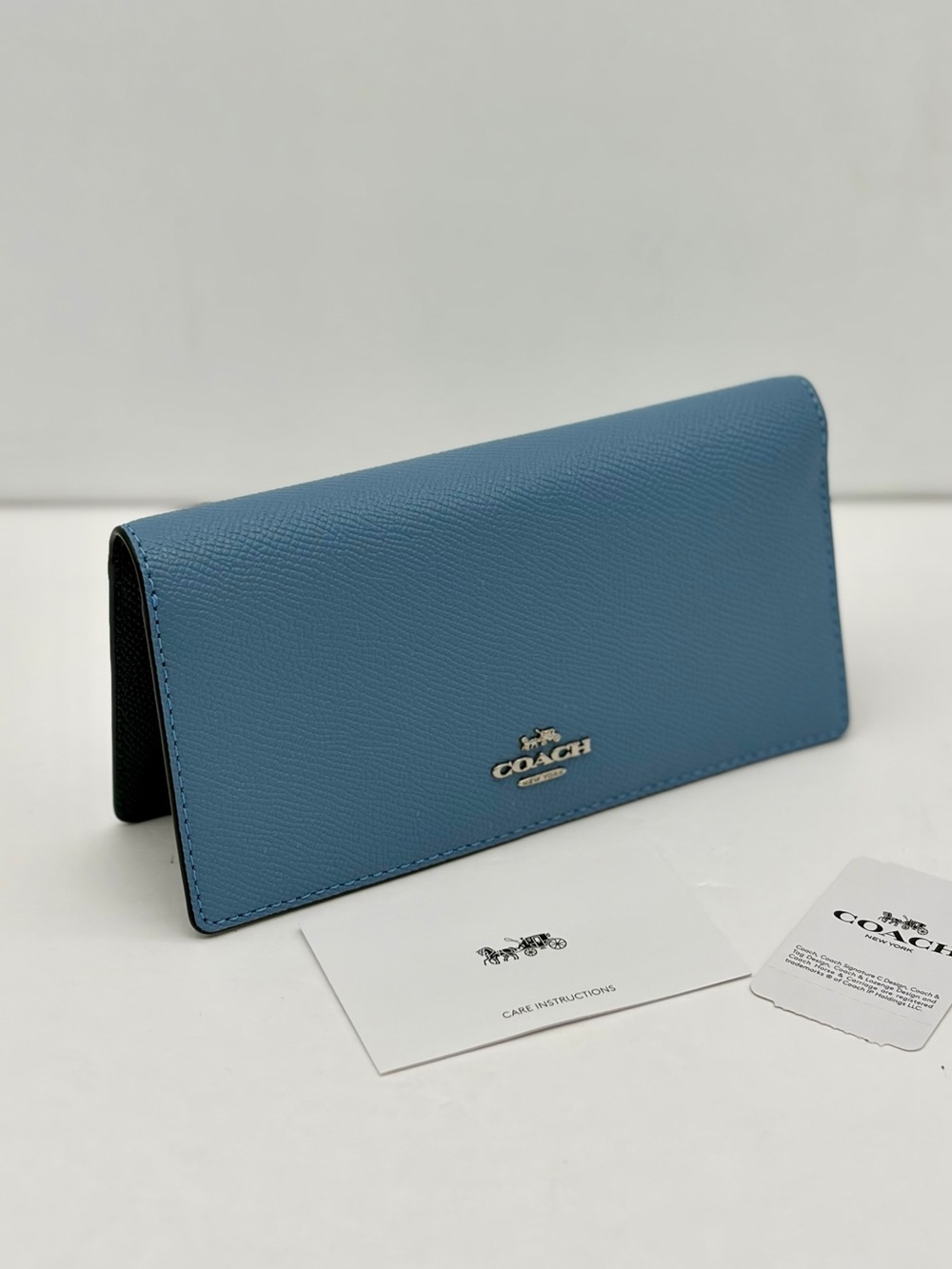 Coach Blue Leather Bifold Wallet